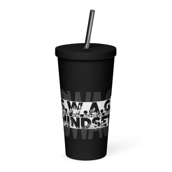 STRIVE. WIN. ACHIEVE. GROW. Insulated tumbler with a straw